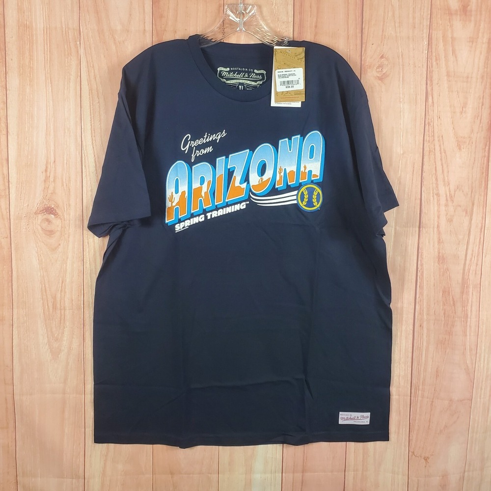 Mitchell & Ness MLB Spring Training Mens T-Shirt XL Navy Cotton Arizona Wildcats